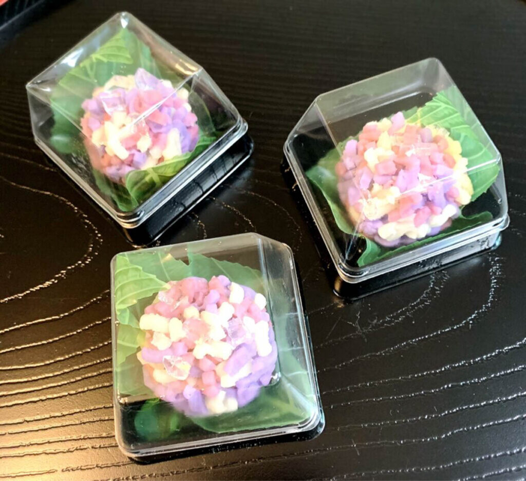 紫陽花の練り切り3個｜手作り和菓子