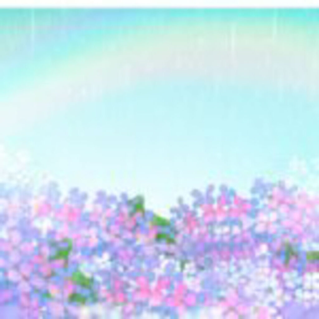 梅雨の紫陽花をイメージしたやさしい雰囲気のイラスト背景